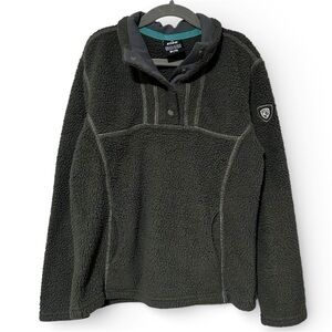 Kuhl Sherpa Avalon Snap Fleece Pullover Boy’s Medium 10 Green Sweater Sweatshirt